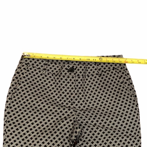 Dalia black & white abstract print cotton crop trouser pant work wear size 6 - Picture 7 of 11
